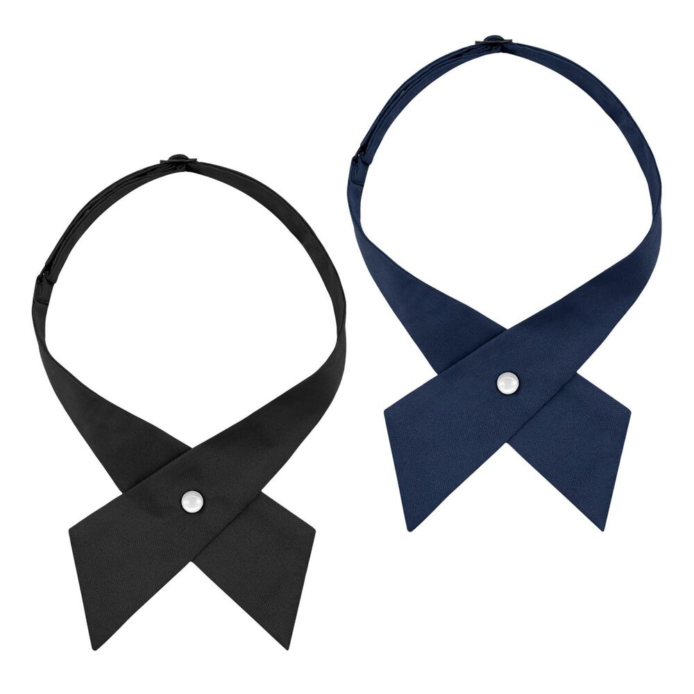 2249 Bow Ties Criss-Cross Tie Solid Color Neck Tie Girls Boys School